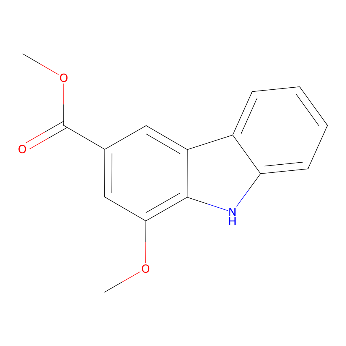 methyl 1-methoxy-9H-carbazole-3-carboxylate molecular structure, CAS 23523-94-6