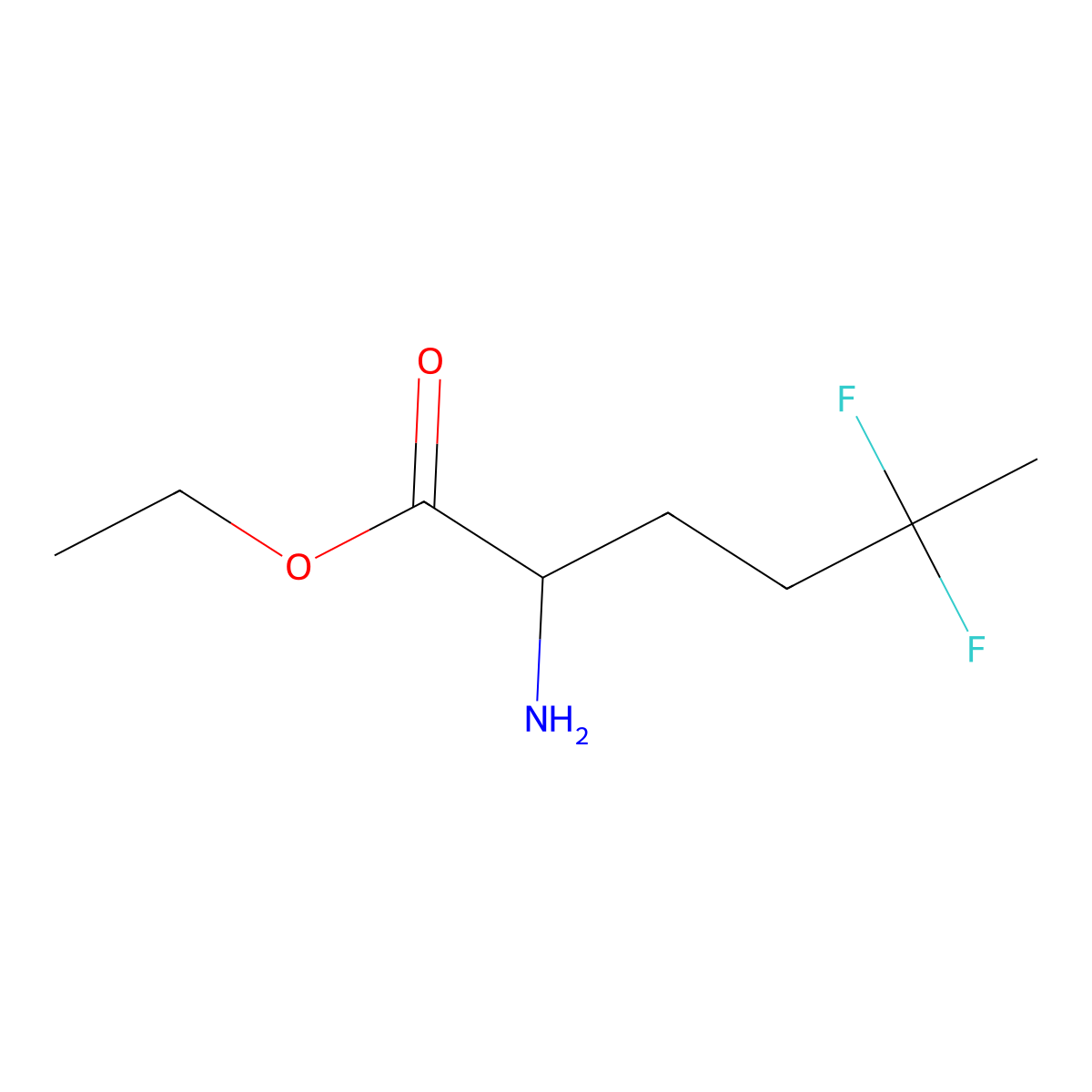 Ethyl 2-amino-5,5-difluorohexanoate molecular structure, CAS 2352308-68-8