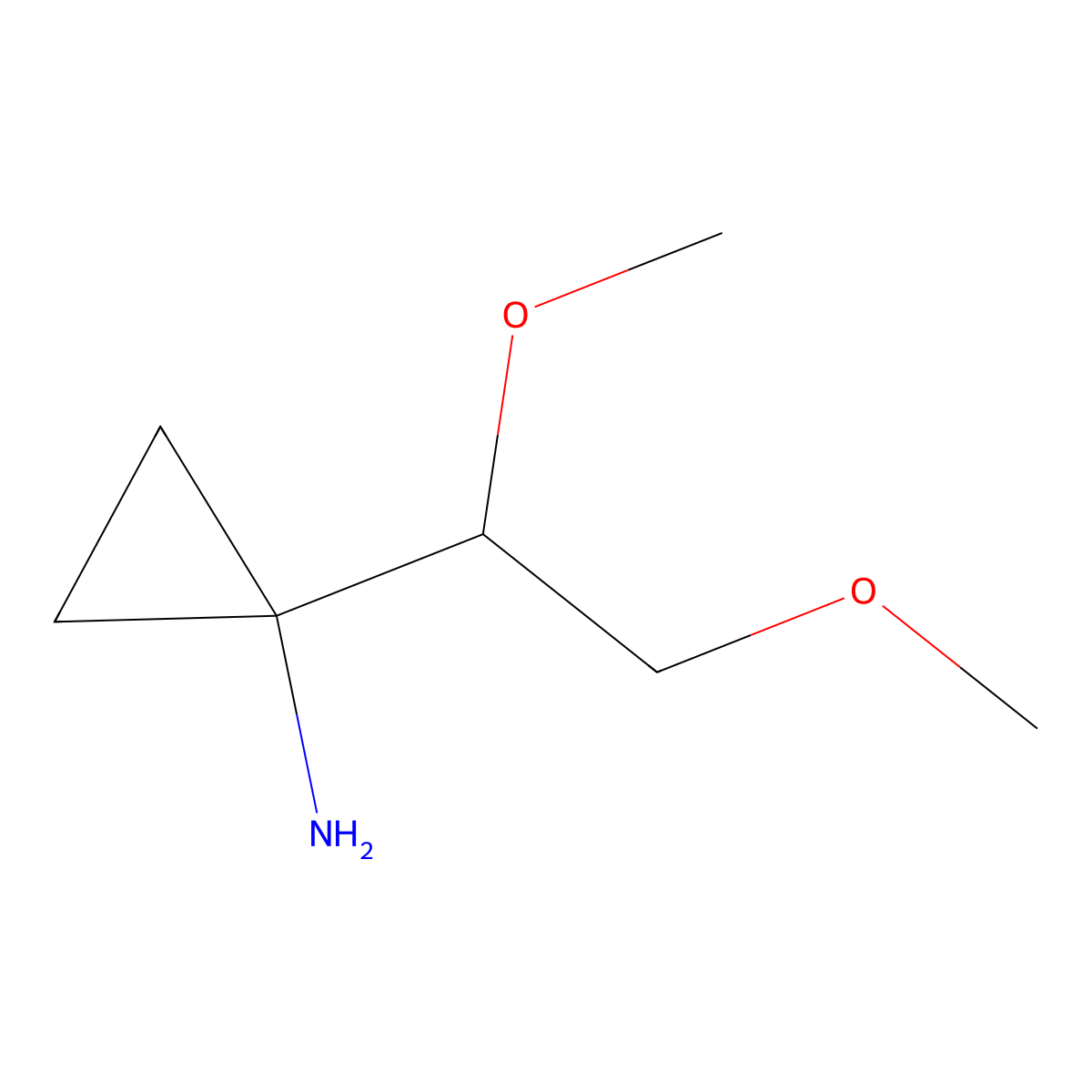1-(1,2-Dimethoxyethyl)cyclopropan-1-amine molecular structure, CAS 2352360-50-8