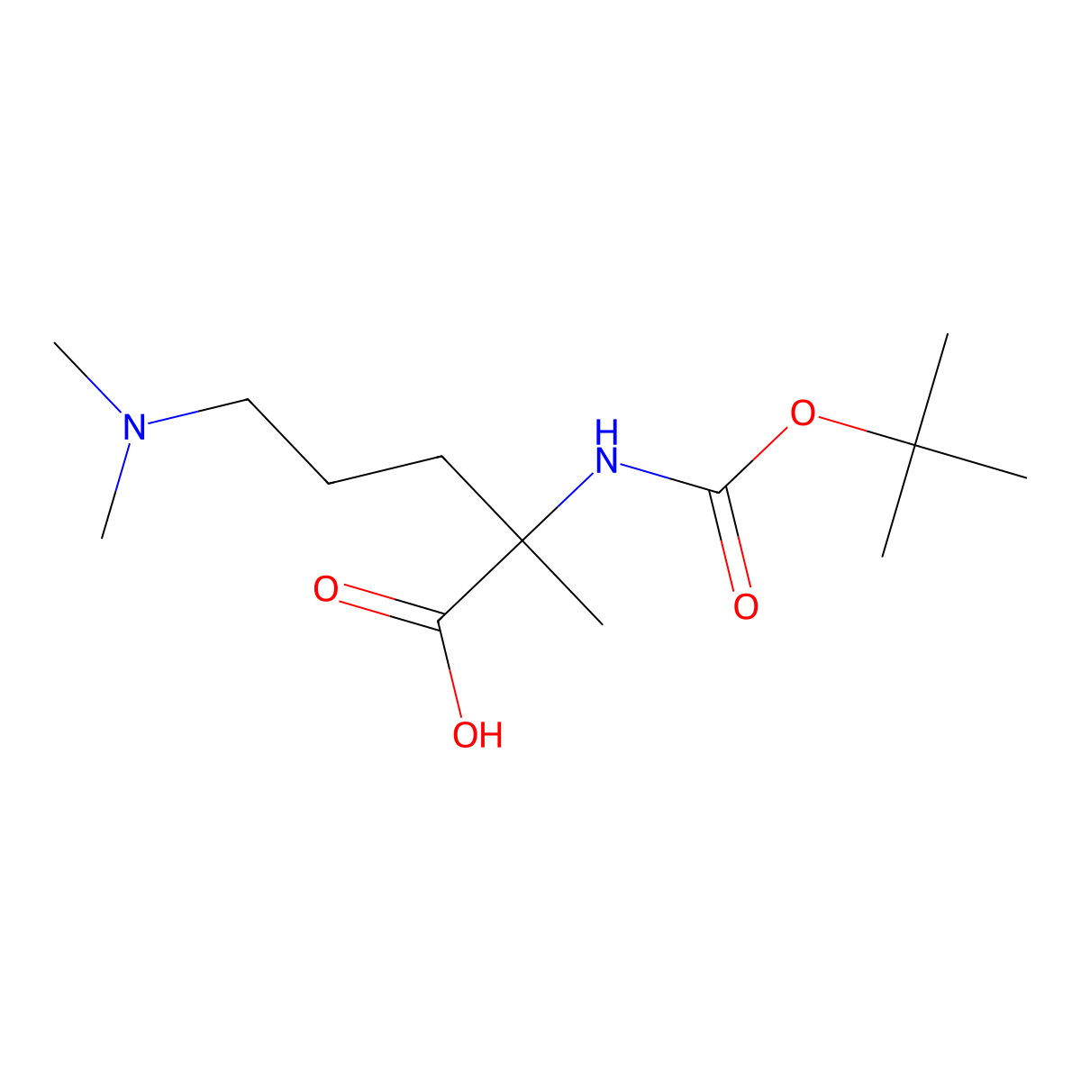 2-{[(Tert-butoxy)carbonyl]amino}-5-(dimethylamino)-2-methylpentanoic acid molecular structure, CAS 2352378-57-3