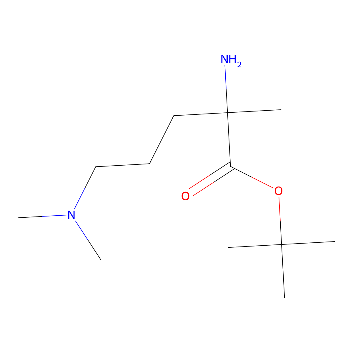 Tert-butyl 2-amino-5-(dimethylamino)-2-methylpentanoate molecular structure, CAS 2352384-75-7