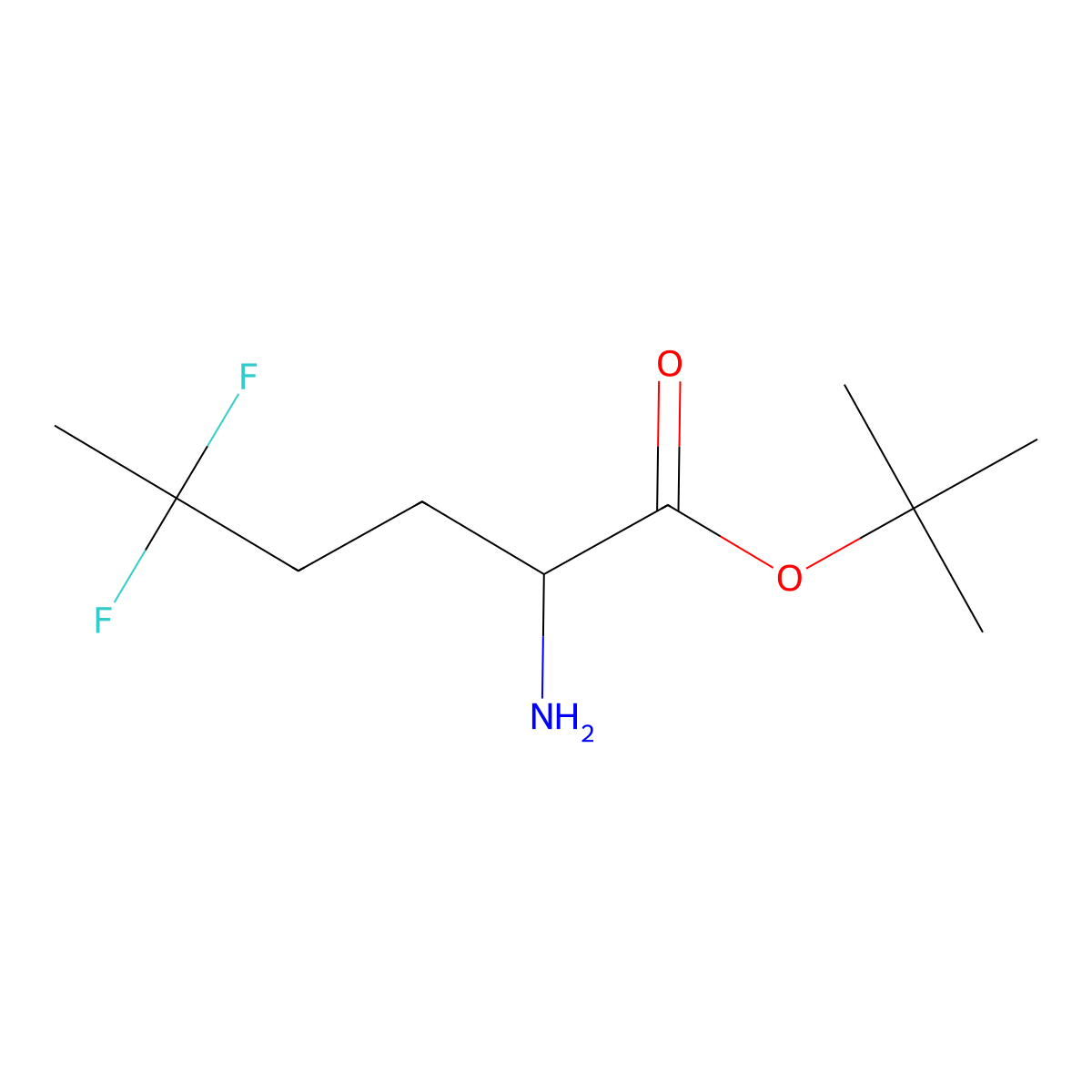 Tert-butyl 2-amino-5,5-difluorohexanoate molecular structure, CAS 2352401-33-1