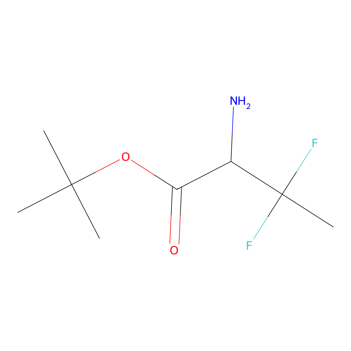 Tert-butyl 2-amino-3,3-difluorobutanoate molecular structure, CAS 2352433-79-3