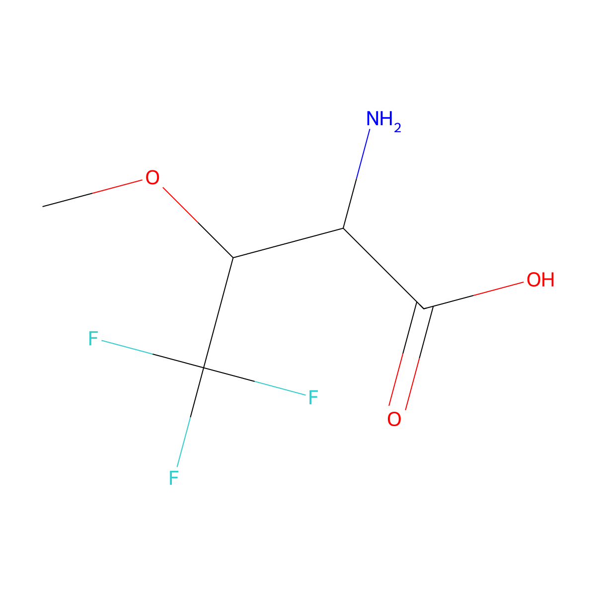 2-Amino-4,4,4-trifluoro-3-methoxybutanoic acid molecular structure, CAS 2352458-27-4