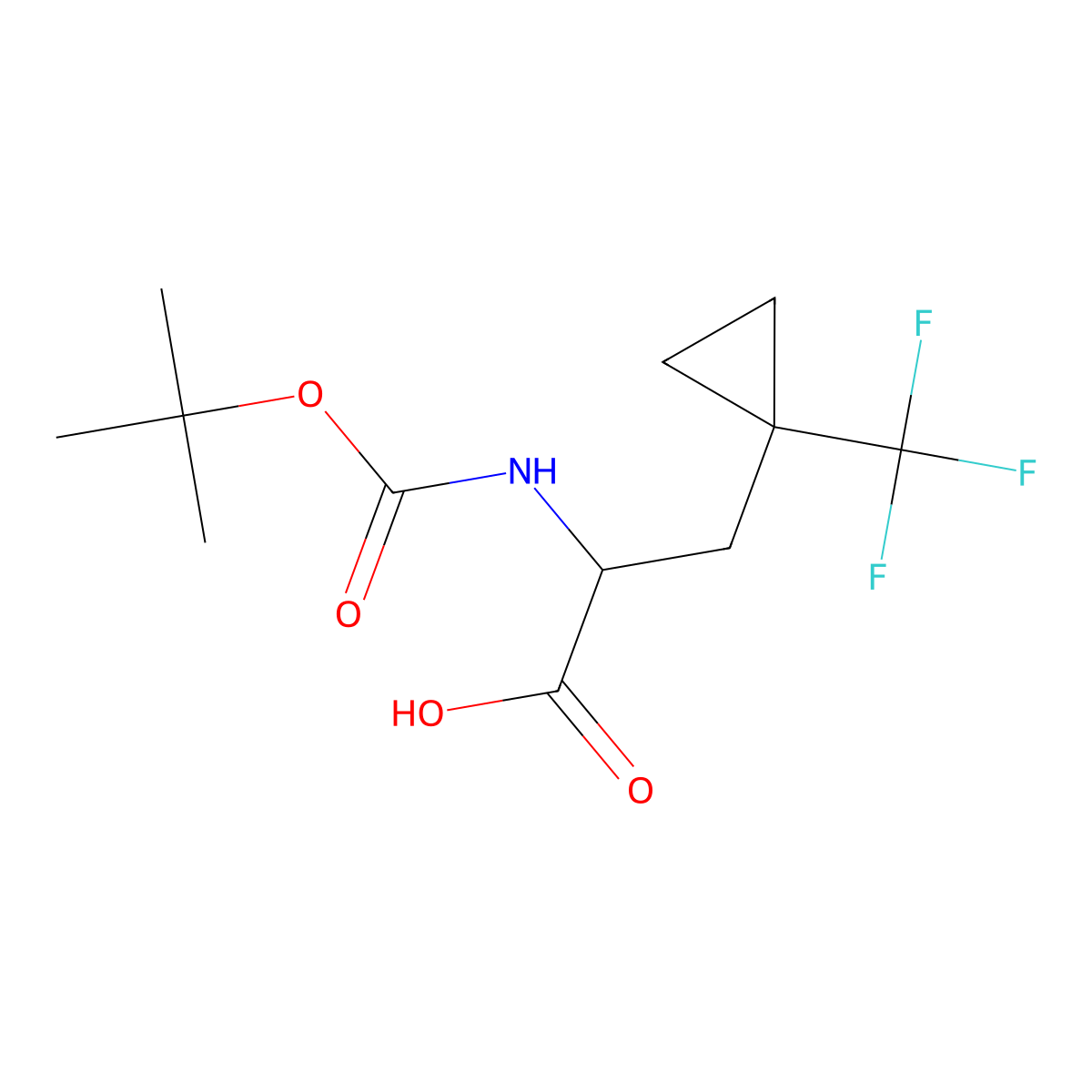 2-(Boc-amino)-3-[1-(trifluoromethyl)cyclopropyl]propanoic Acid molecular structure, CAS 2352472-80-9