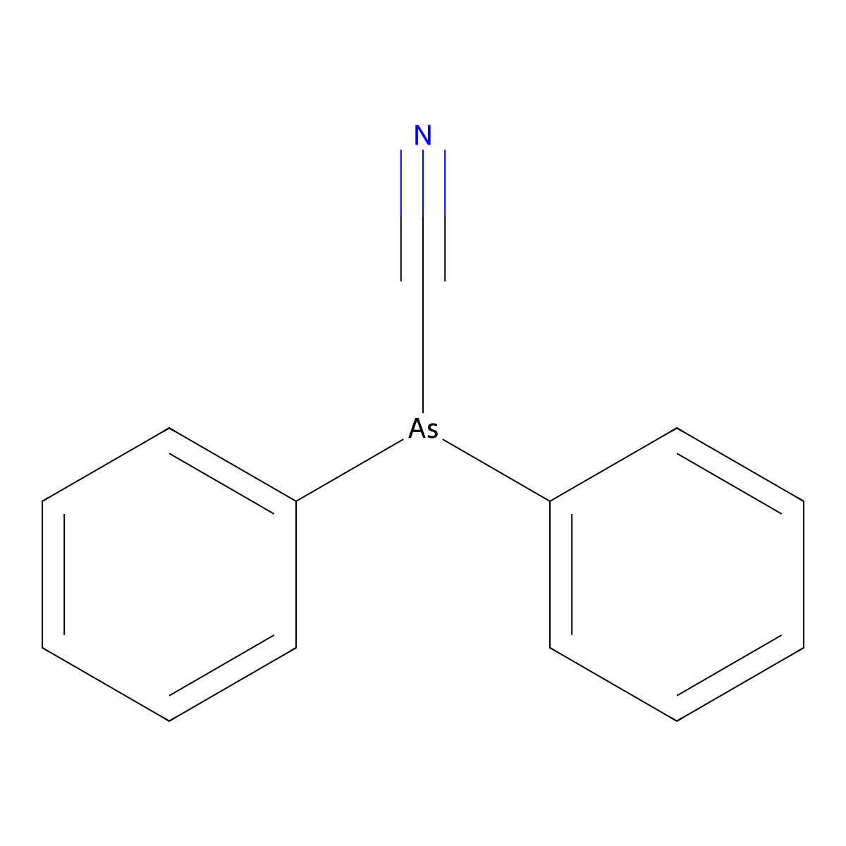 Diphenylcyanoarsine molecular structure, CAS 23525-22-6