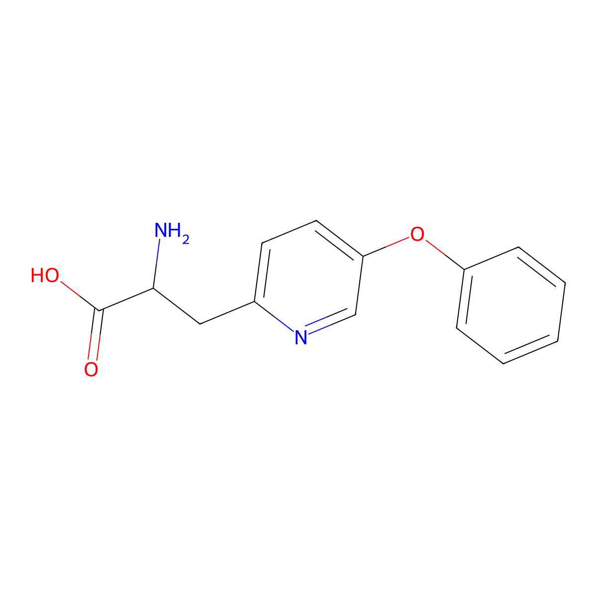2-Amino-3-(5-phenoxypyridin-2-yl)propanoic acid molecular structure, CAS 2352588-08-8