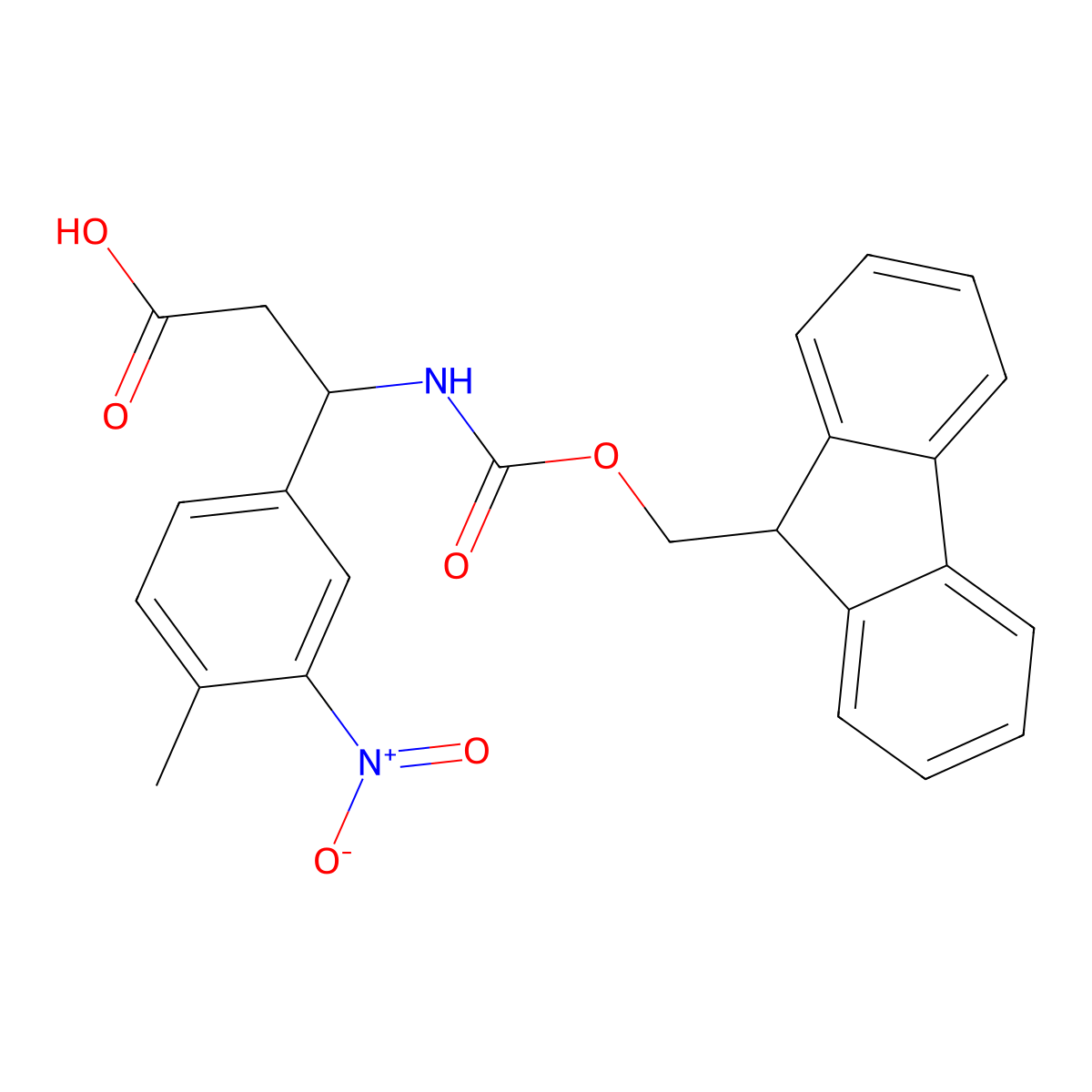 3-({[(9H-fluoren-9-yl)methoxy]carbonyl}amino)-3-(4-methyl-3-nitrophenyl)propanoic acid molecular structure, CAS 2352597-10-3