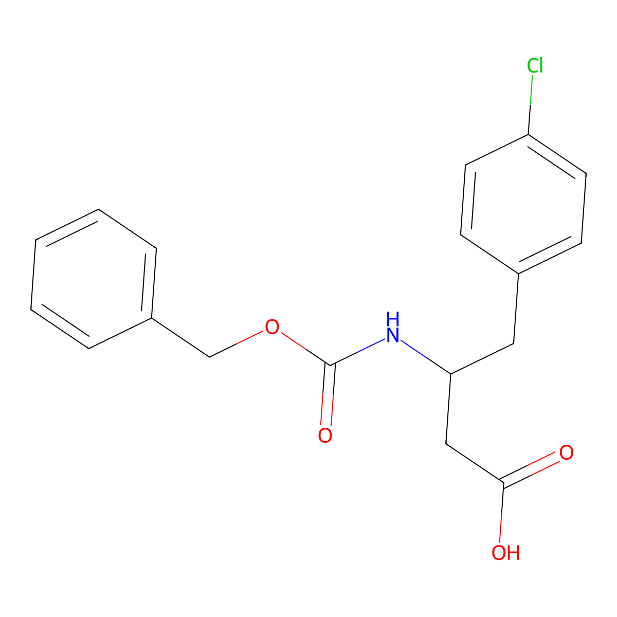 3-{[(Benzyloxy)carbonyl]amino}-4-(4-chlorophenyl)butanoic acid molecular structure, CAS 2352597-11-4