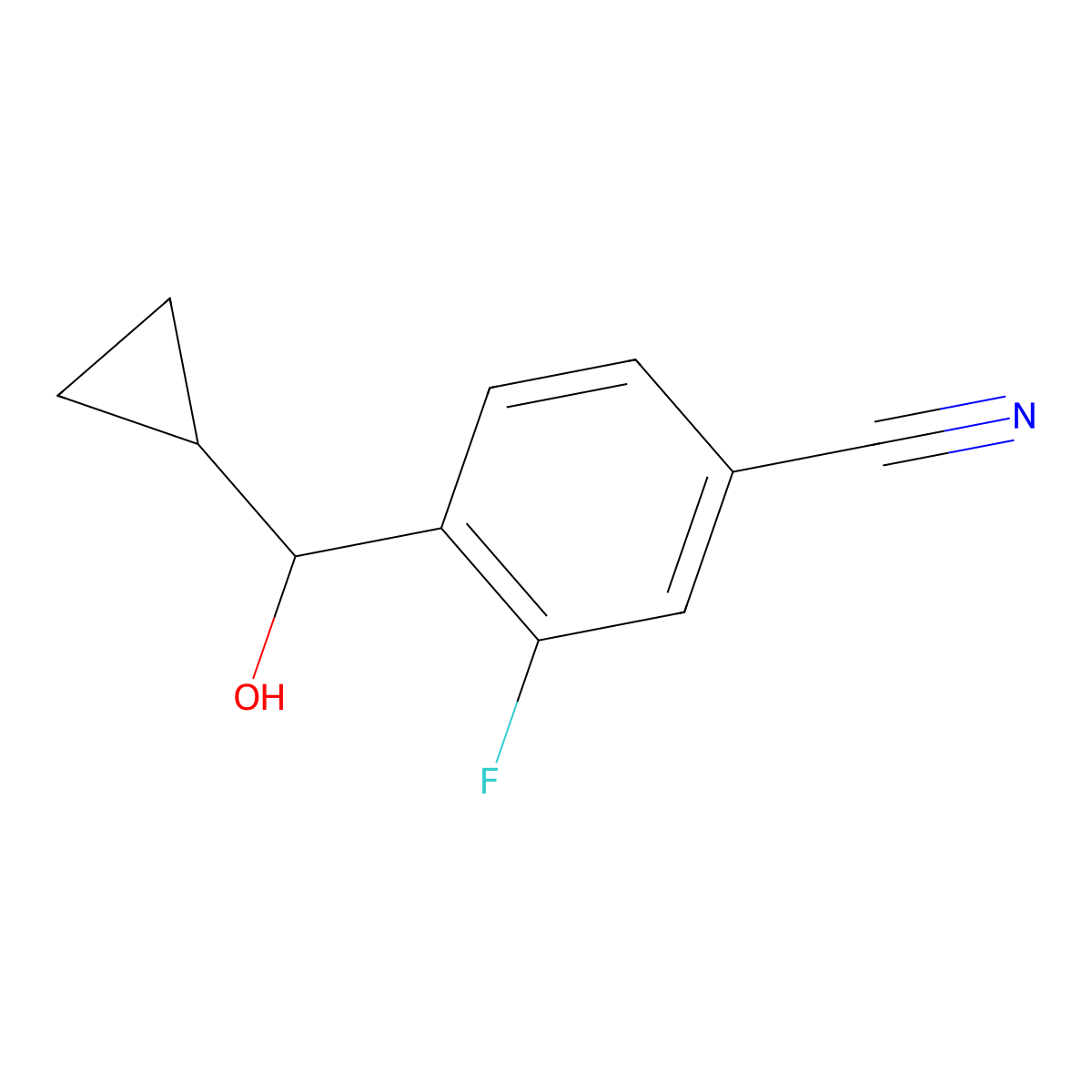 4-(Cyclopropylhydroxymethyl)-3-fluorobenzonitrile molecular structure, CAS 2352597-26-1