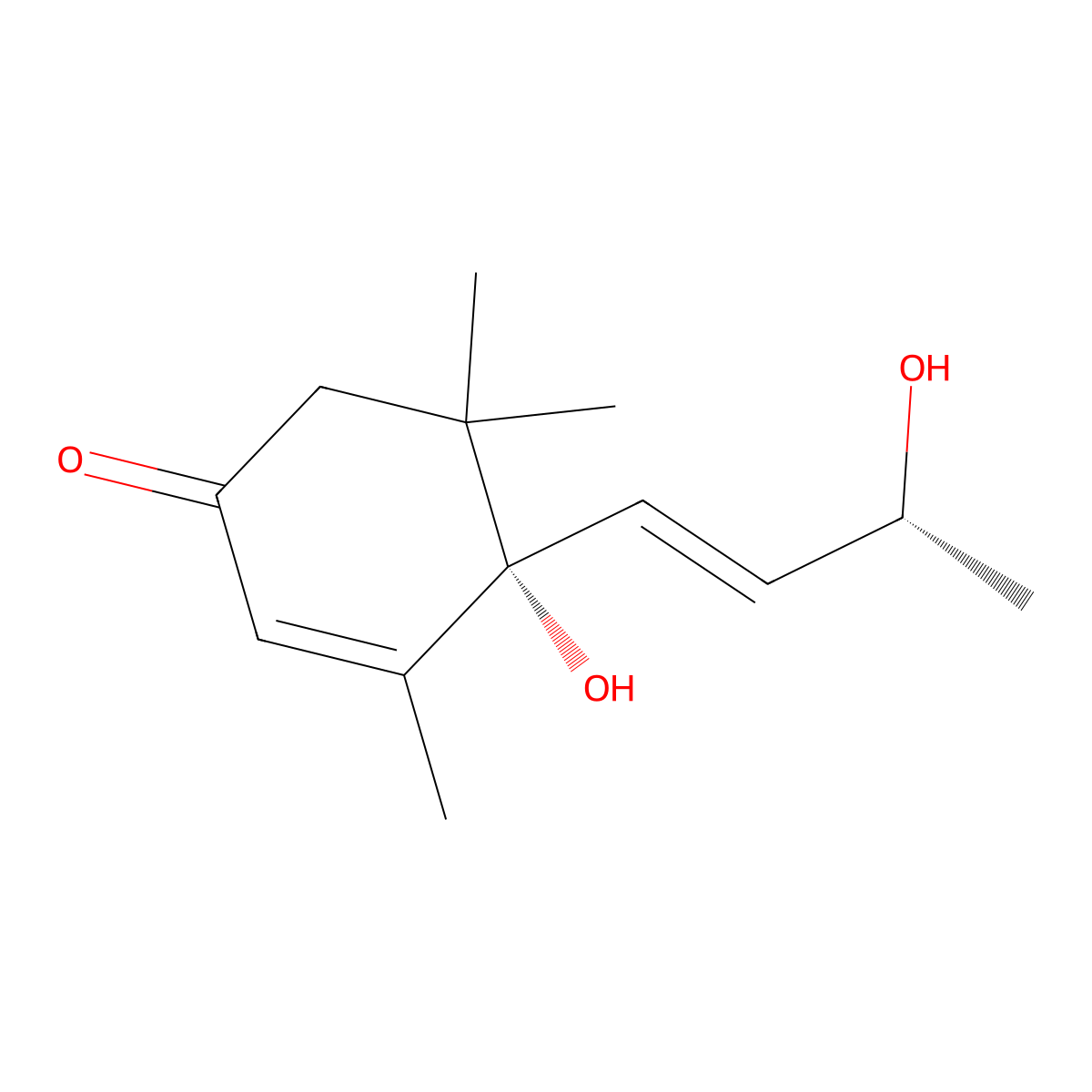 Vomifoliol, (+)- molecular structure, CAS 23526-45-6