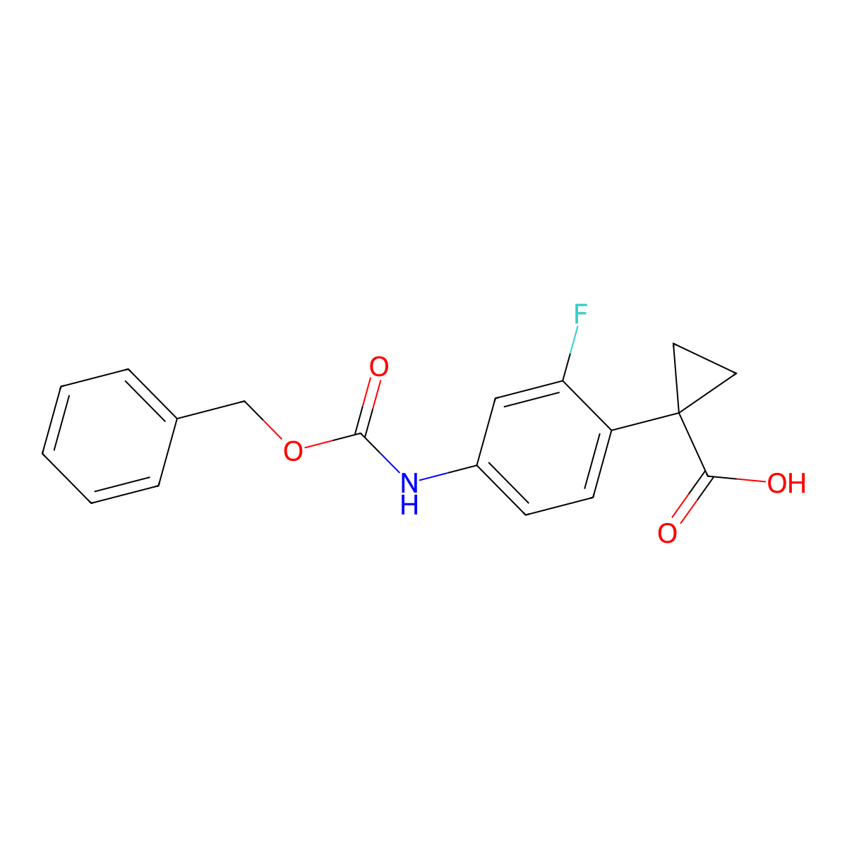 1-(4-{[(Benzyloxy)carbonyl]amino}-2-fluorophenyl)cyclopropane-1-carboxylic acid molecular structure, CAS 2352610-55-8
