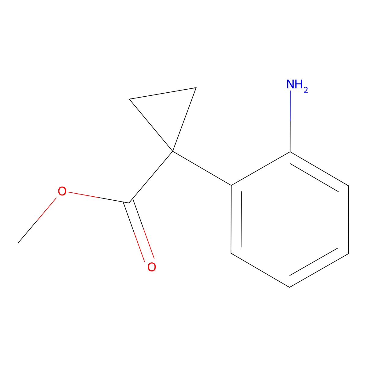 Methyl 1-(2-aminophenyl)cyclopropane-1-carboxylate molecular structure, CAS 2352610-68-3
