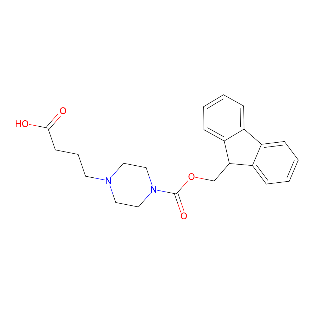 4-(4-{[(9H-fluoren-9-yl)methoxy]carbonyl}piperazin-1-yl)butanoic acid molecular structure, CAS 2352611-93-7