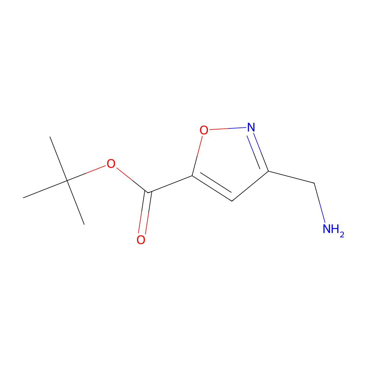 Tert-butyl 3-(aminomethyl)-1,2-oxazole-5-carboxylate molecular structure, CAS 2352617-17-3