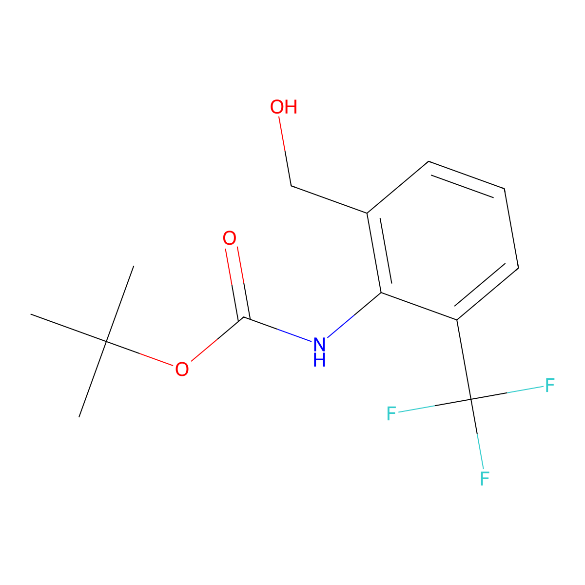 tert-butyl N-[2-(hydroxymethyl)-6-(trifluoromethyl)phenyl]carbamate molecular structure, CAS 2352617-96-8