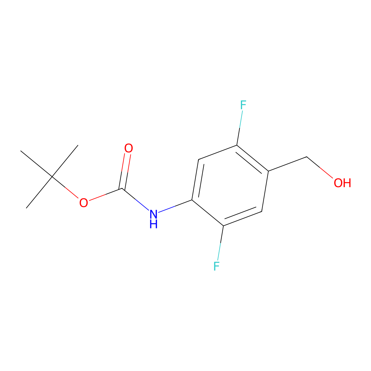 tert-butyl N-[2,5-difluoro-4-(hydroxymethyl)phenyl]carbamate molecular structure, CAS 2352618-00-7
