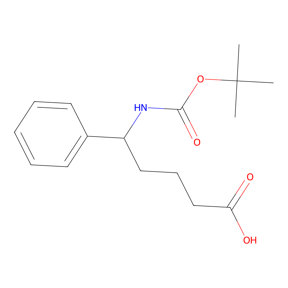 5-{[(Tert-butoxy)carbonyl]amino}-5-phenylpentanoic acid molecular structure, CAS 2352622-57-0