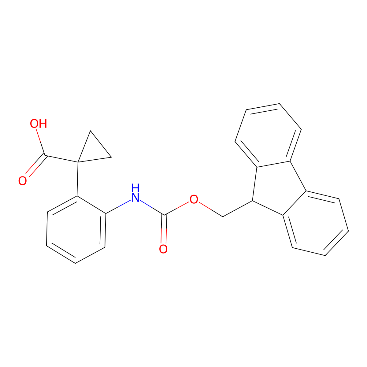 1-[2-({[(9H-fluoren-9-yl)methoxy]carbonyl}amino)phenyl]cyclopropane-1-carboxylic acid molecular structure, CAS 2352626-97-0