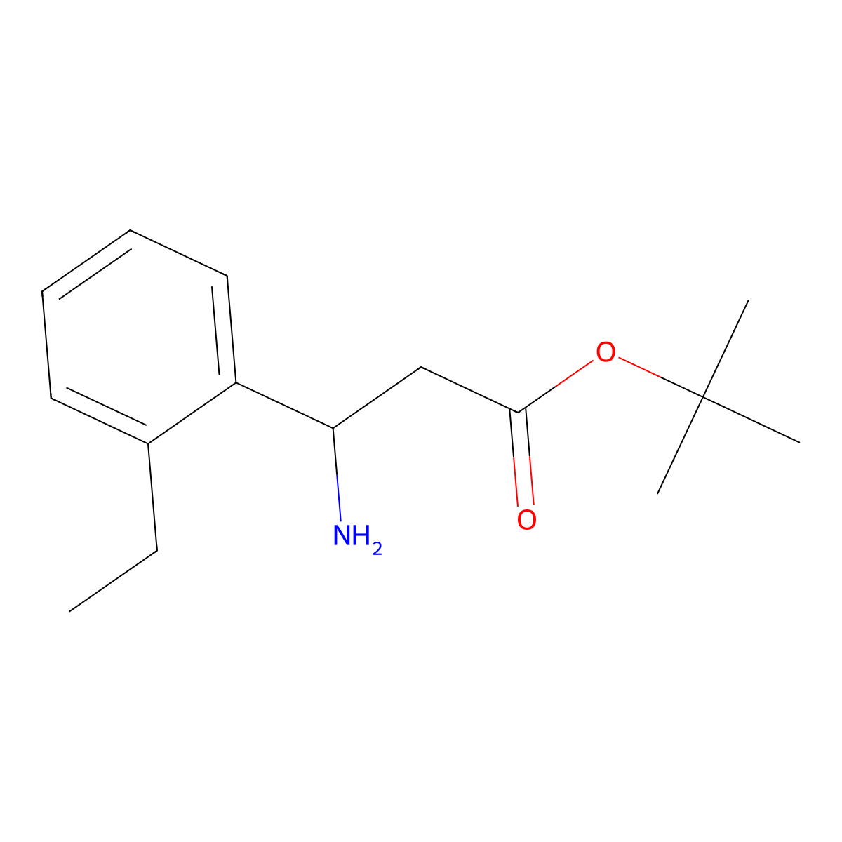 Tert-butyl 3-amino-3-(2-ethylphenyl)propanoate molecular structure, CAS 2352629-52-6