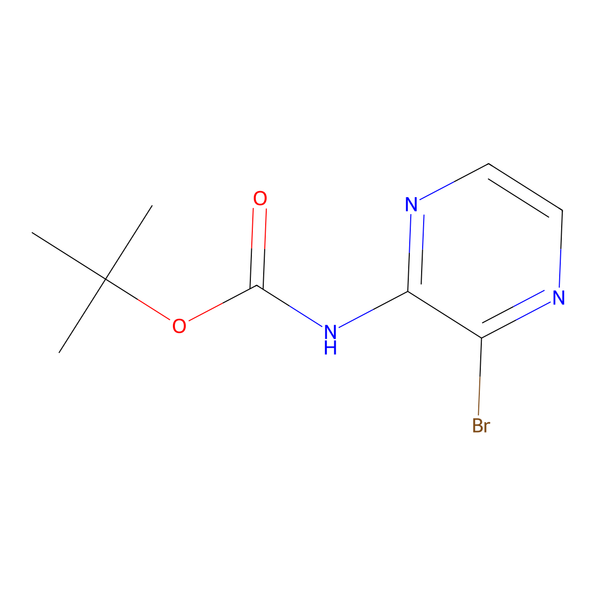 tert-butyl N-(3-bromopyrazin-2-yl)carbamate molecular structure, CAS 2352630-69-2