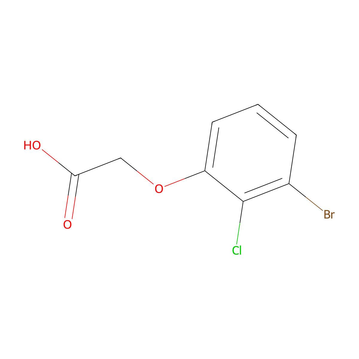 2-(3-Bromo-2-chlorophenoxy)acetic acid molecular structure, CAS 2352634-30-9