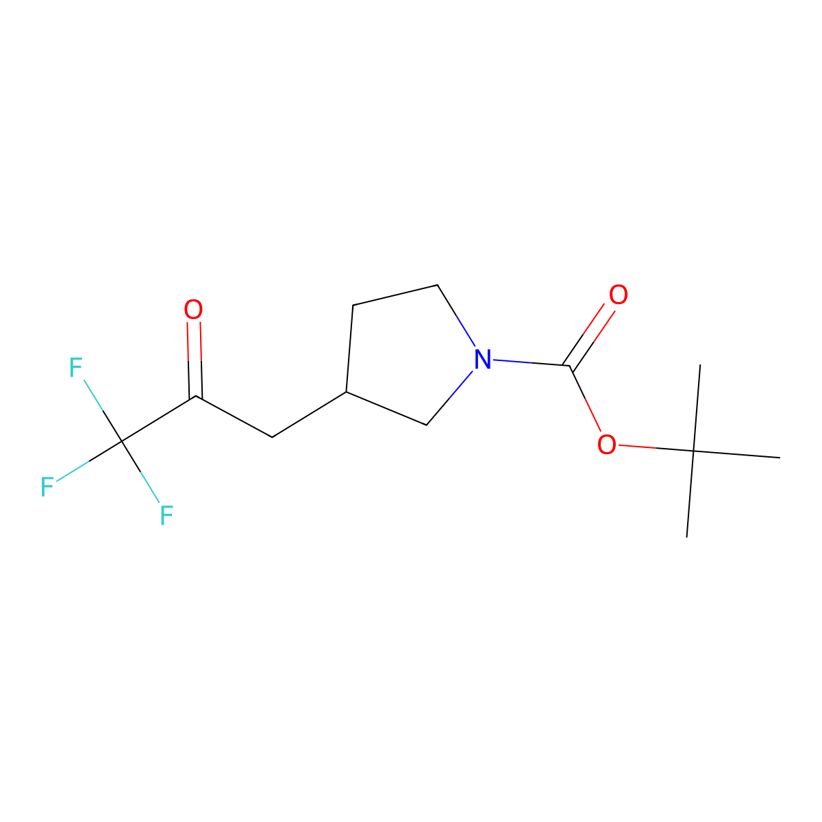 Tert-butyl 3-(3,3,3-trifluoro-2-oxopropyl)pyrrolidine-1-carboxylate molecular structure, CAS 2352638-80-1