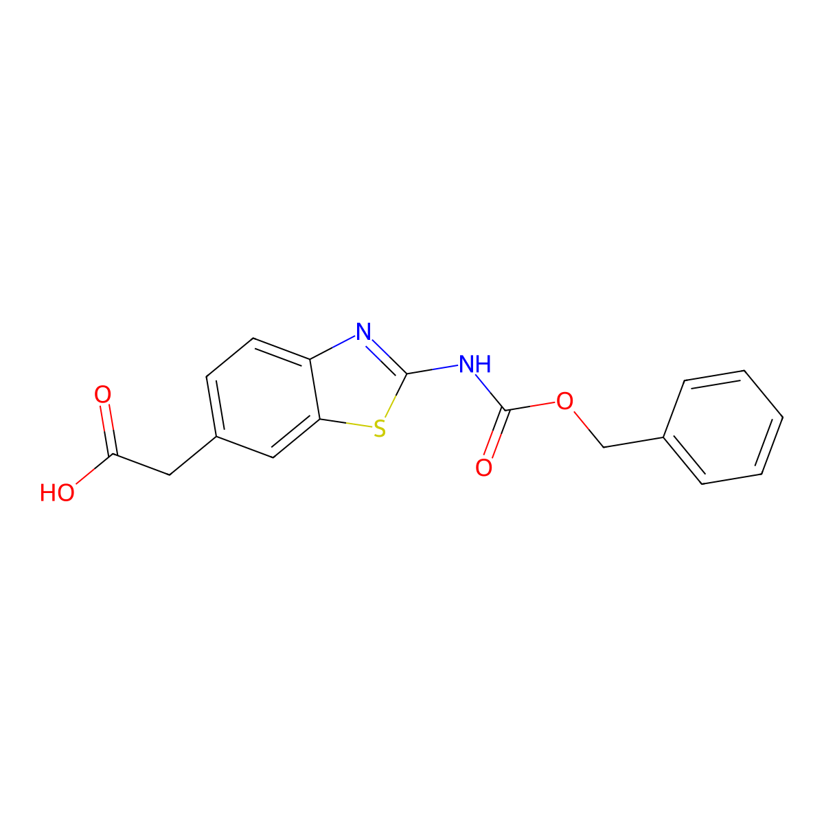 2-(2-{[(Benzyloxy)carbonyl]amino}-1,3-benzothiazol-6-yl)acetic acid molecular structure, CAS 2352639-17-7