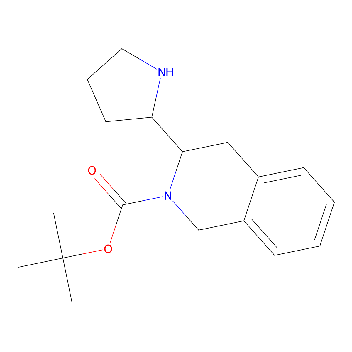 Tert-butyl 3-(pyrrolidin-2-yl)-1,2,3,4-tetrahydroisoquinoline-2-carboxylate molecular structure, CAS 2352640-53-8