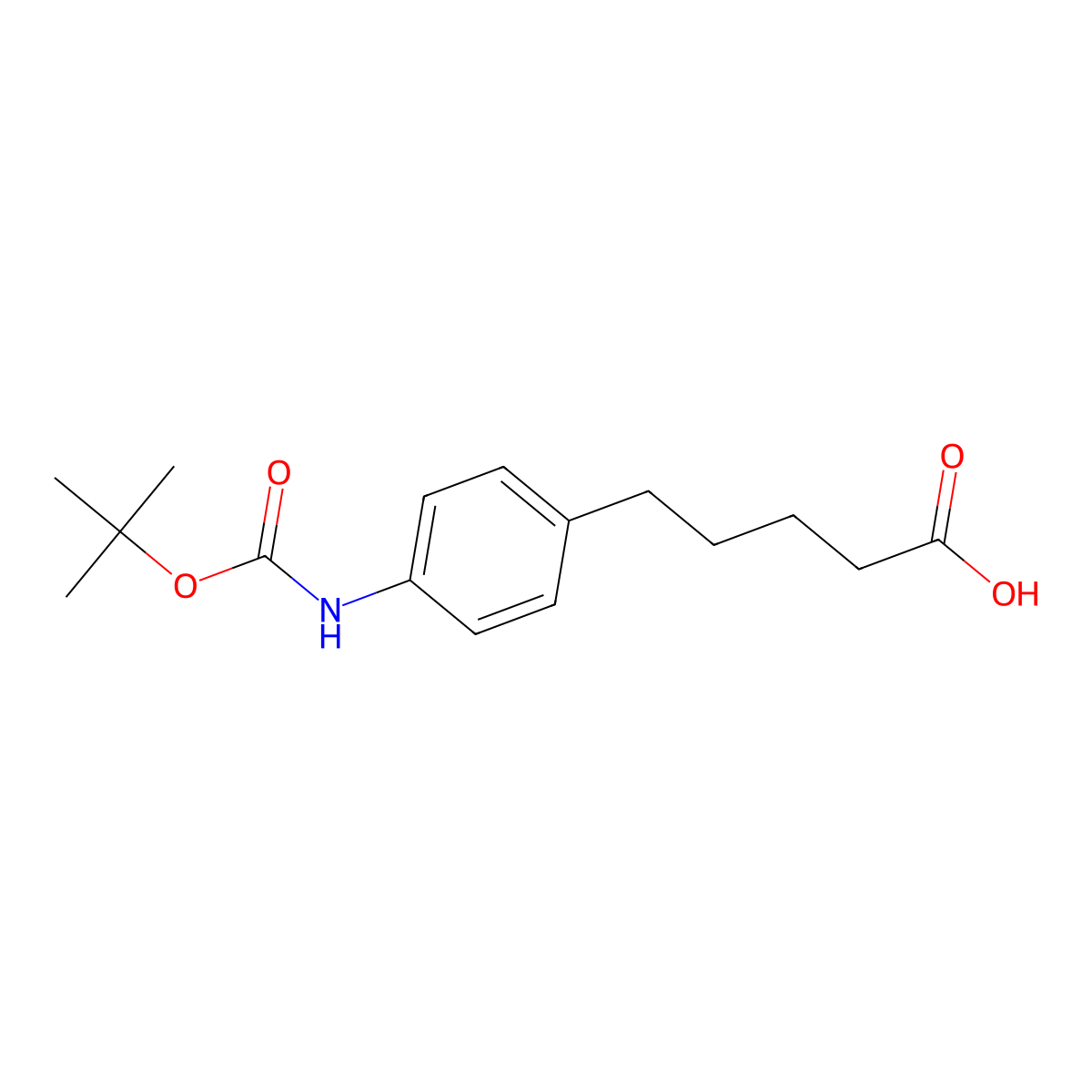 5-(4-{[(Tert-butoxy)carbonyl]amino}phenyl)pentanoic acid molecular structure, CAS 2352642-86-3