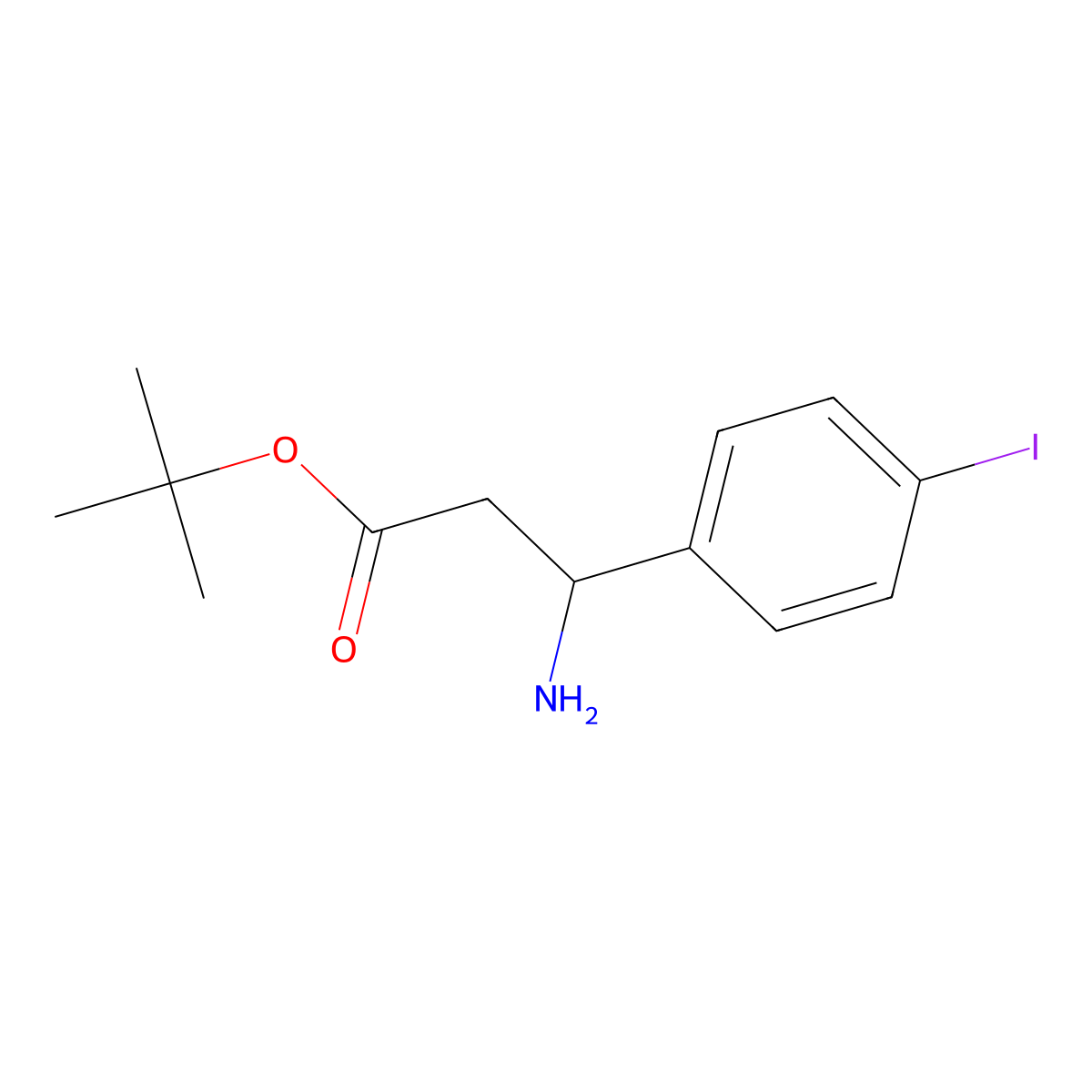 Tert-butyl 3-amino-3-(4-iodophenyl)propanoate molecular structure, CAS 2352645-11-3