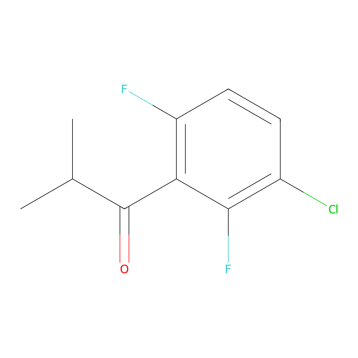 1-(3-Chloro-2,6-difluorophenyl)-2-methyl-1-propanone molecular structure, CAS 2352647-02-8