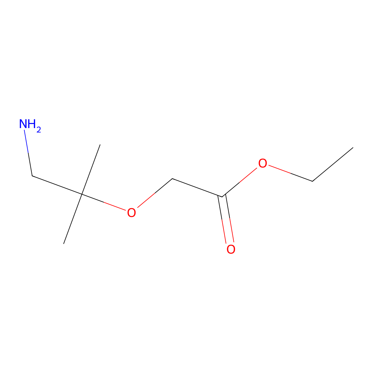 Ethyl 2-[(1-amino-2-methylpropan-2-yl)oxy]acetate molecular structure, CAS 2352650-50-9