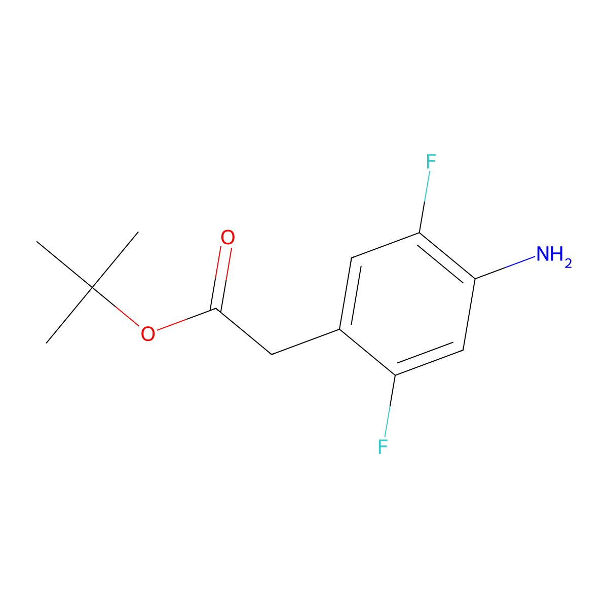 Tert-butyl 2-(4-amino-2,5-difluorophenyl)acetate molecular structure, CAS 2352655-40-2