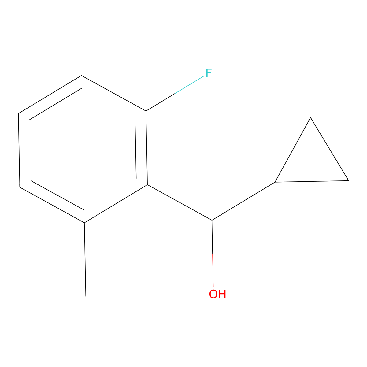 alpha-Cyclopropyl-2-fluoro-6-methylbenzenemethanol molecular structure, CAS 2352662-48-5