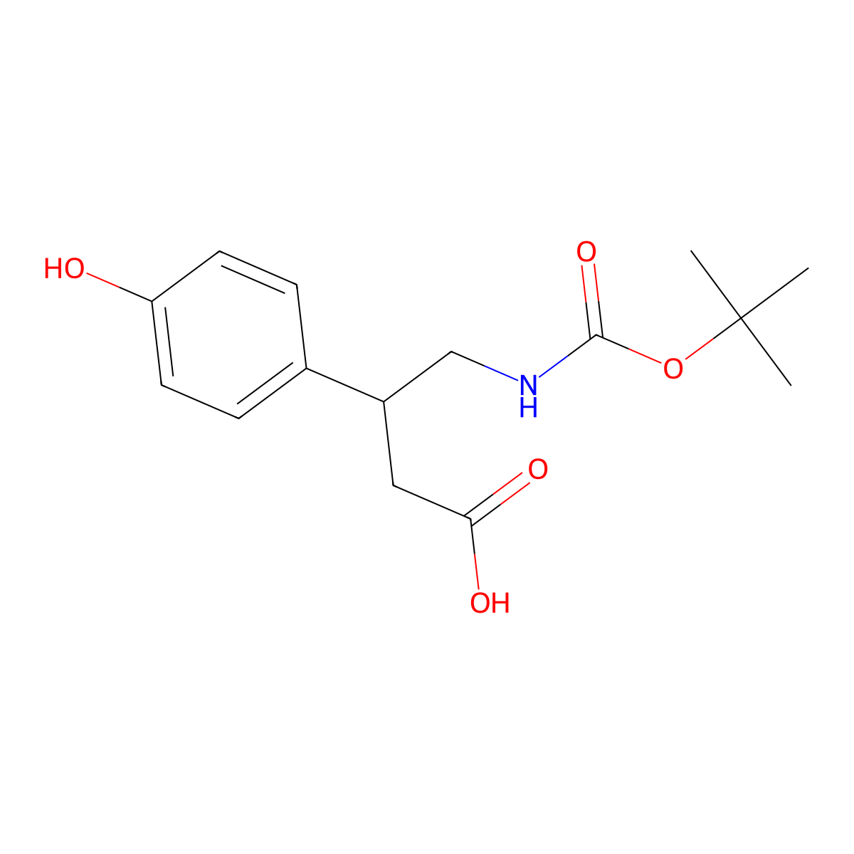4-{[(Tert-butoxy)carbonyl]amino}-3-(4-hydroxyphenyl)butanoic acid molecular structure, CAS 2352664-49-2