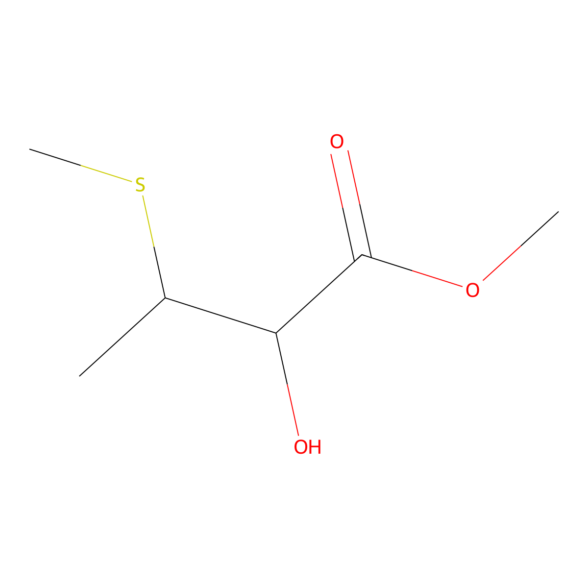 Methyl 2-hydroxy-3-(methylsulfanyl)butanoate molecular structure, CAS 2352665-49-5