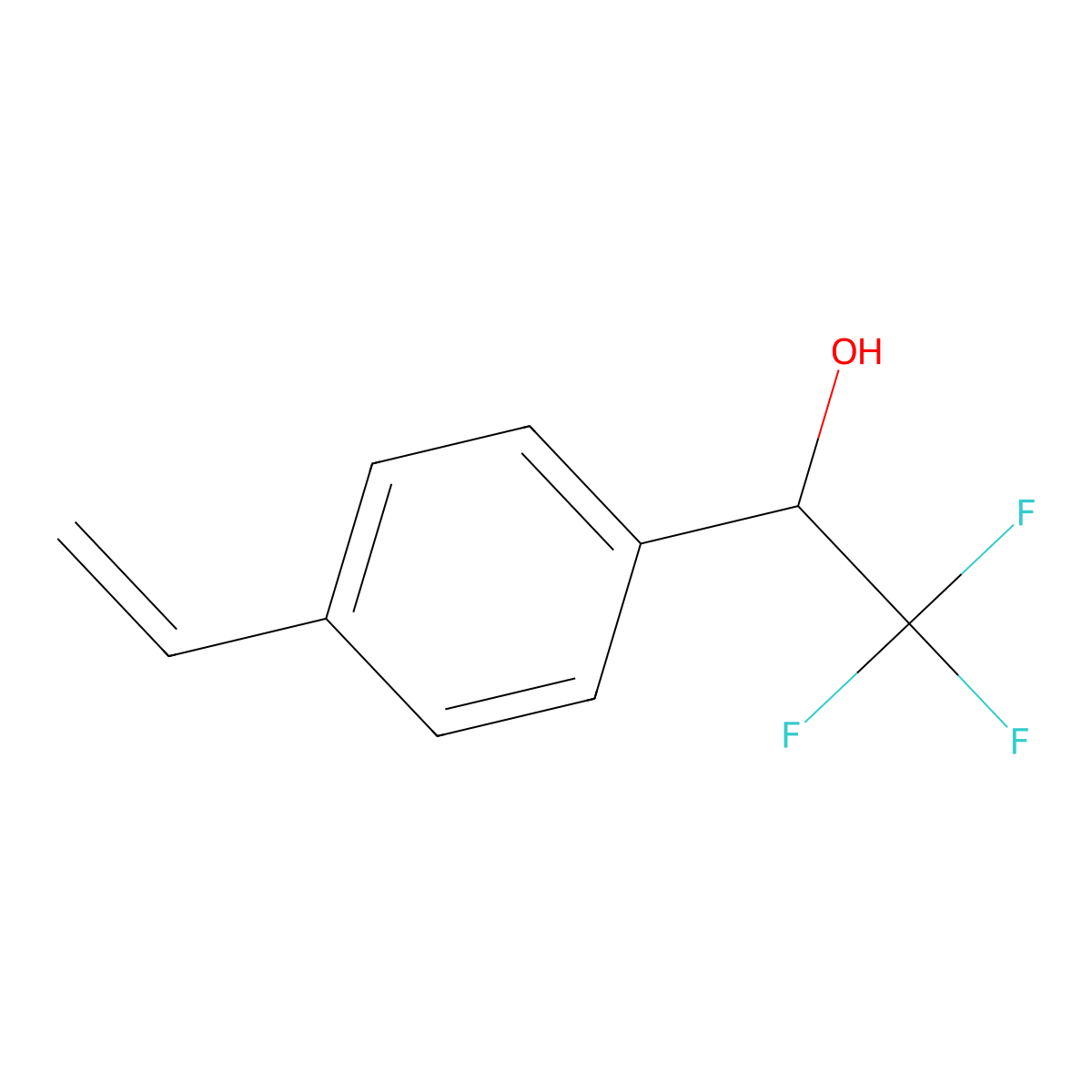 2,2,2-Trifluoro-1-(4-vinylphenyl)ethanol molecular structure, CAS 2352666-14-7