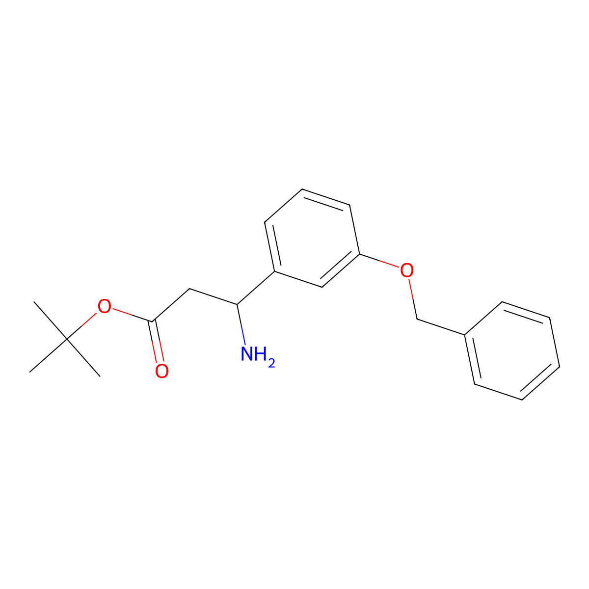 Tert-butyl 3-amino-3-[3-(benzyloxy)phenyl]propanoate molecular structure, CAS 2352667-48-0