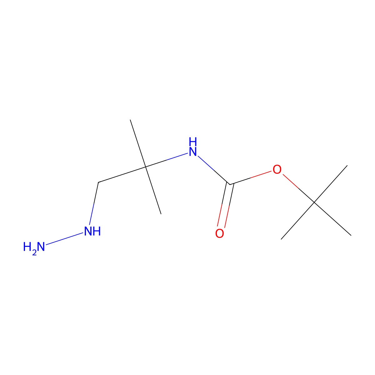 tert-butyl N-(1-hydrazinyl-2-methylpropan-2-yl)carbamate molecular structure, CAS 2352668-53-0