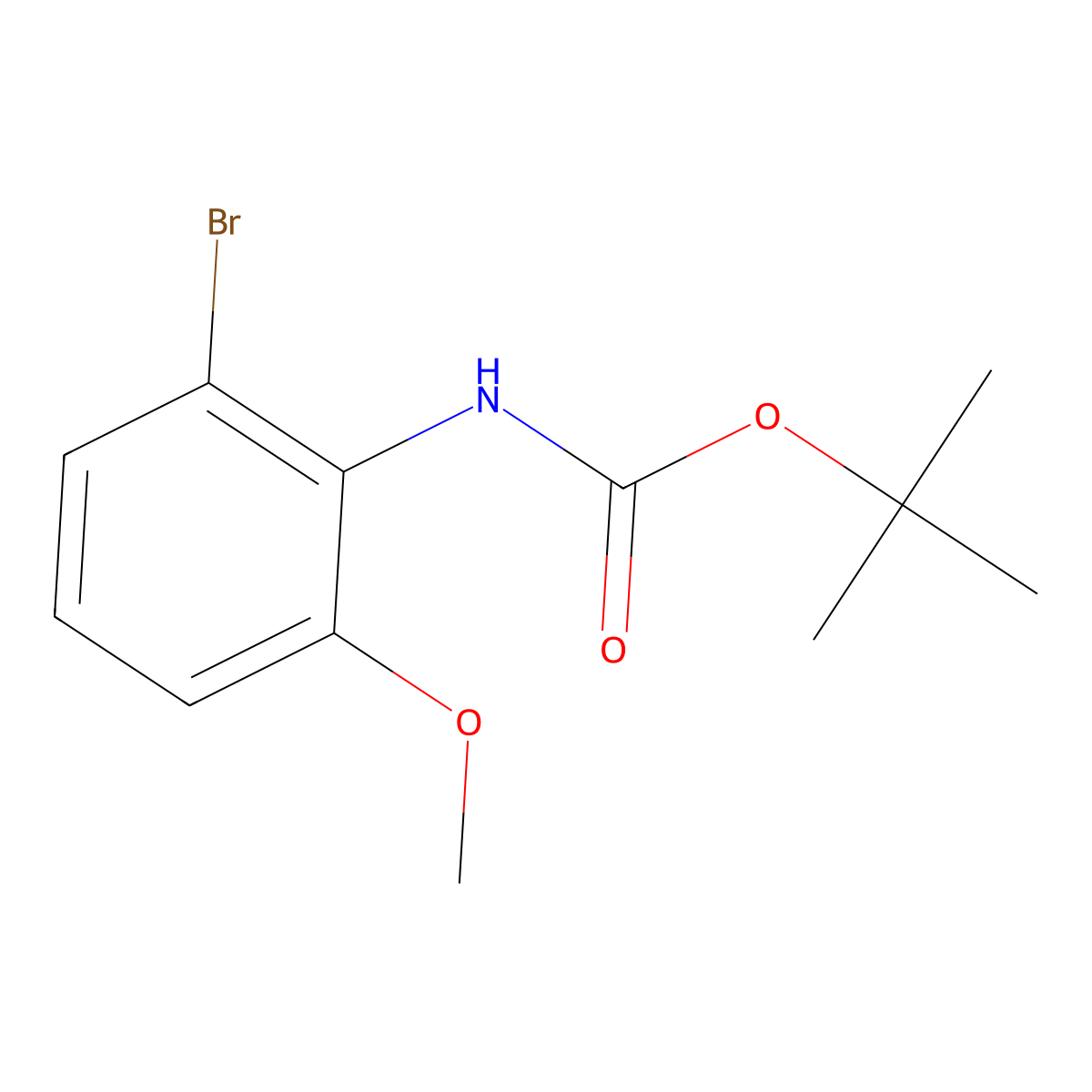 tert-butyl N-(2-bromo-6-methoxyphenyl)carbamate molecular structure, CAS 2352673-67-5