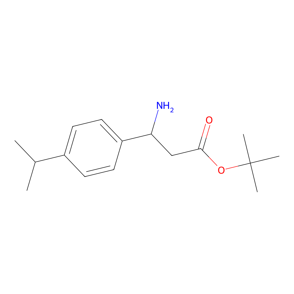 Tert-butyl 3-amino-3-[4-(propan-2-yl)phenyl]propanoate molecular structure, CAS 2352678-02-3