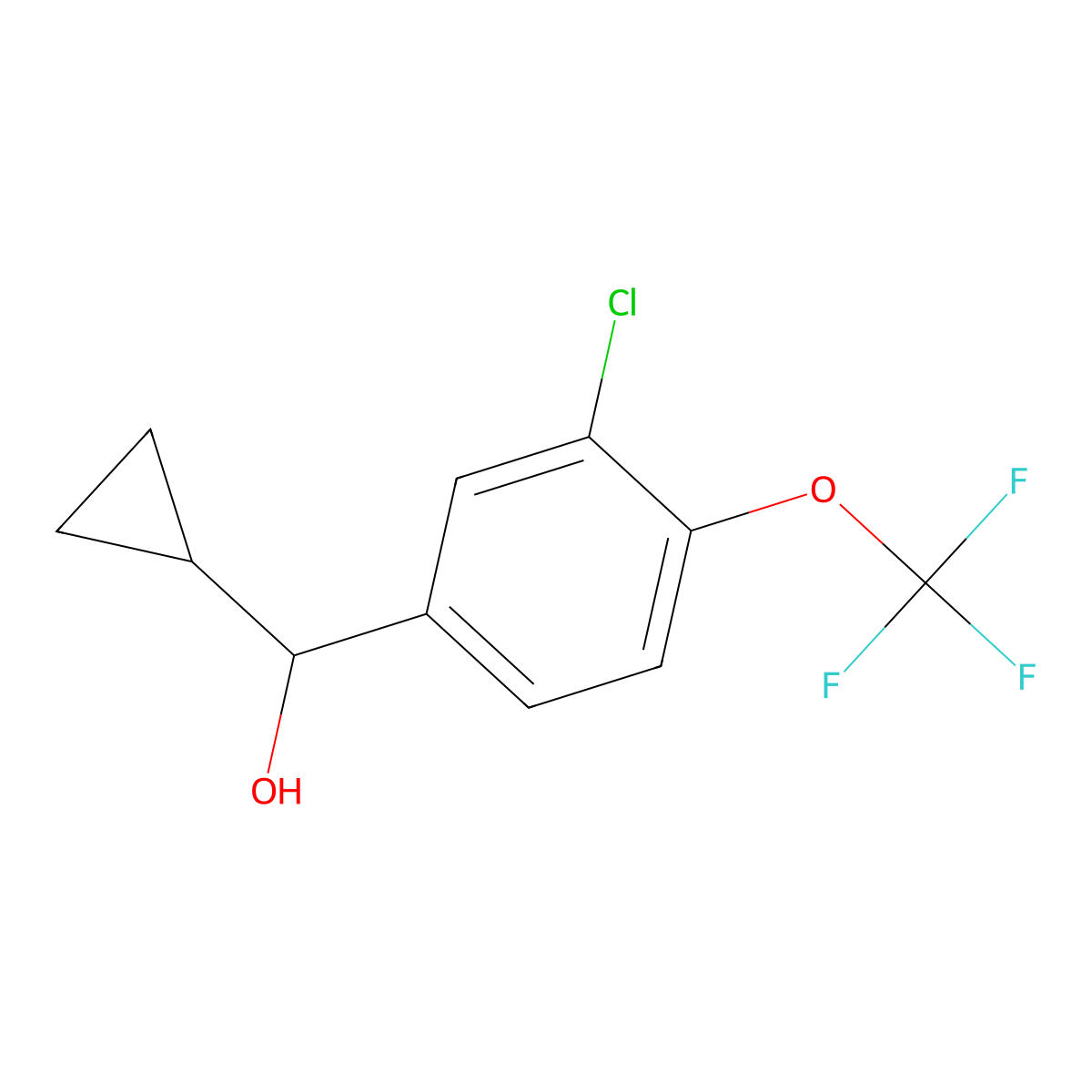3-Chloro-alpha-cyclopropyl-4-(trifluoromethoxy)benZenemethanol molecular structure, CAS 2352694-39-2