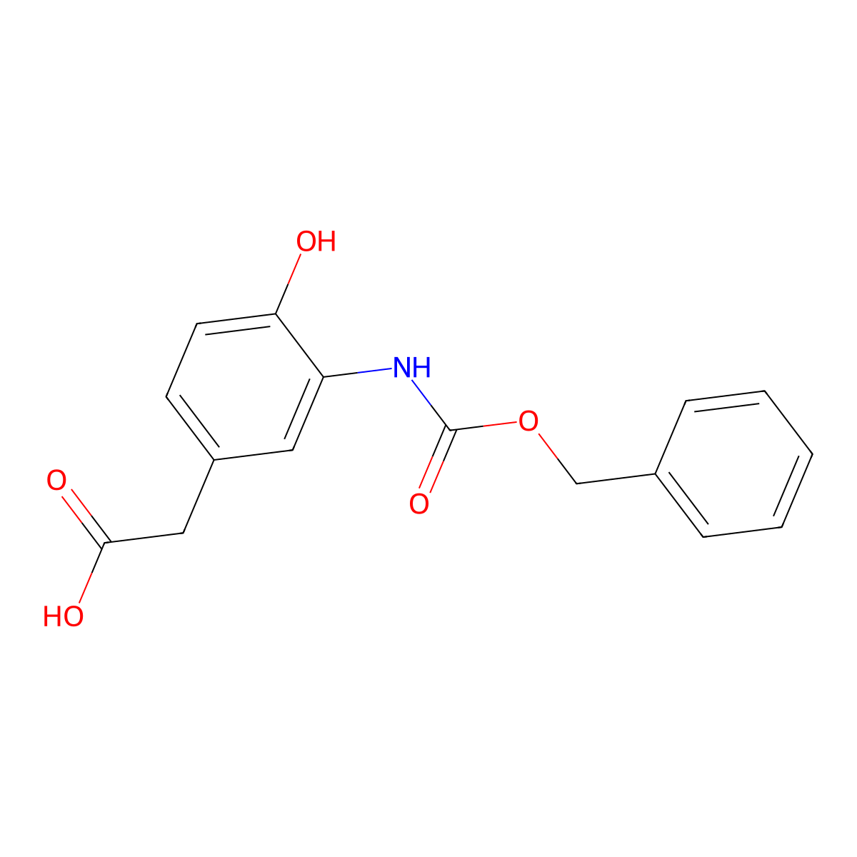 2-(3-{[(Benzyloxy)carbonyl]amino}-4-hydroxyphenyl)acetic acid molecular structure, CAS 2352699-26-2