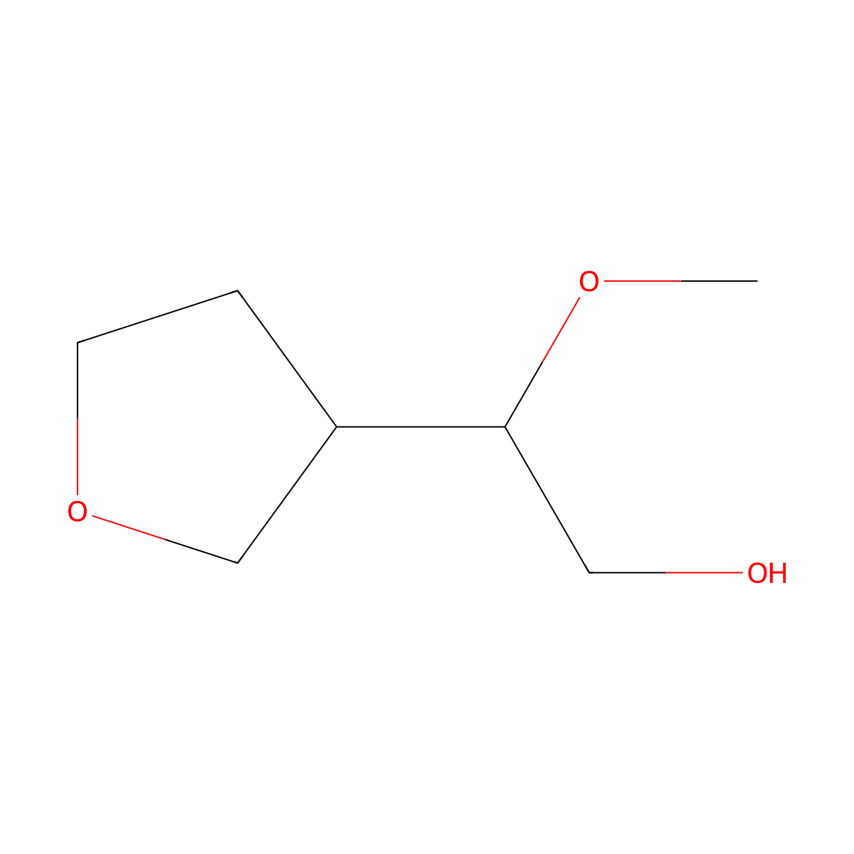 2-Methoxy-2-(oxolan-3-yl)ethan-1-ol molecular structure, CAS 2352700-31-1