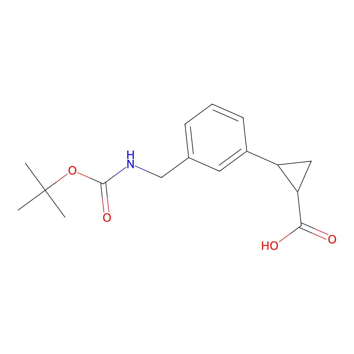 2-[3-({[(Tert-butoxy)carbonyl]amino}methyl)phenyl]cyclopropane-1-carboxylic acid molecular structure, CAS 2352708-68-8