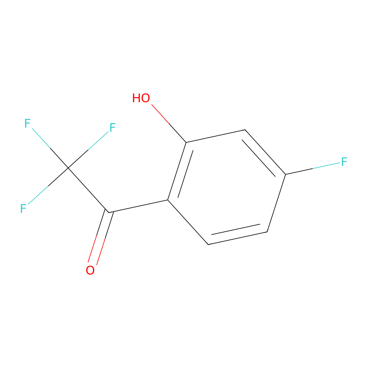 2,2,2-Trifluoro-1-(4-fluoro-2-hydroxyphenyl)ethanone molecular structure, CAS 2352724-79-7