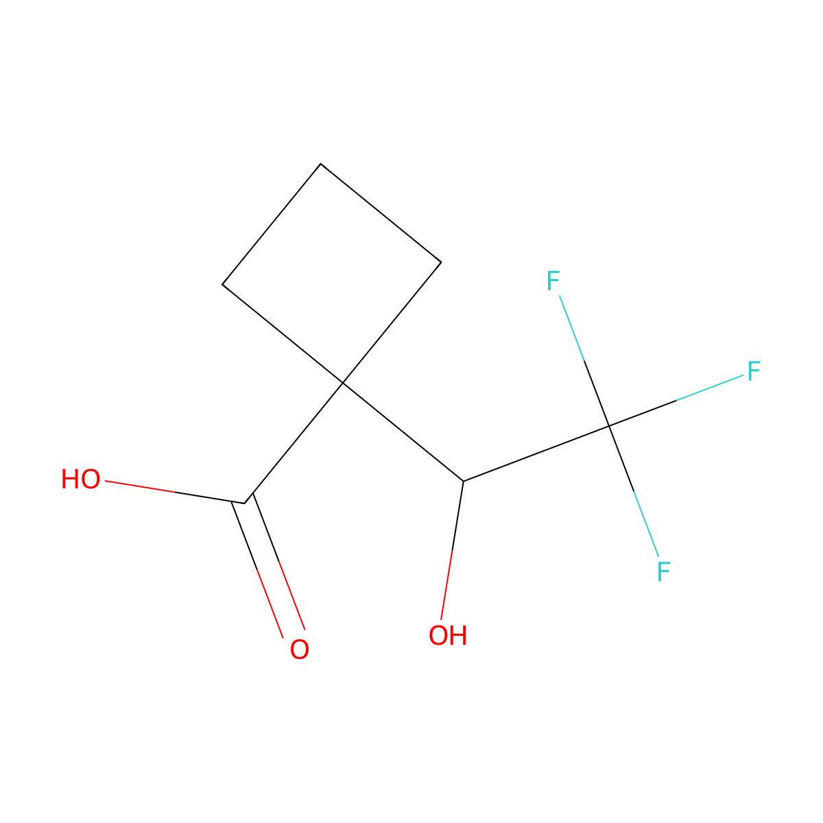 1-(2,2,2-Trifluoro-1-hydroxyethyl)cyclobutane-1-carboxylic acid molecular structure, CAS 2352726-71-5