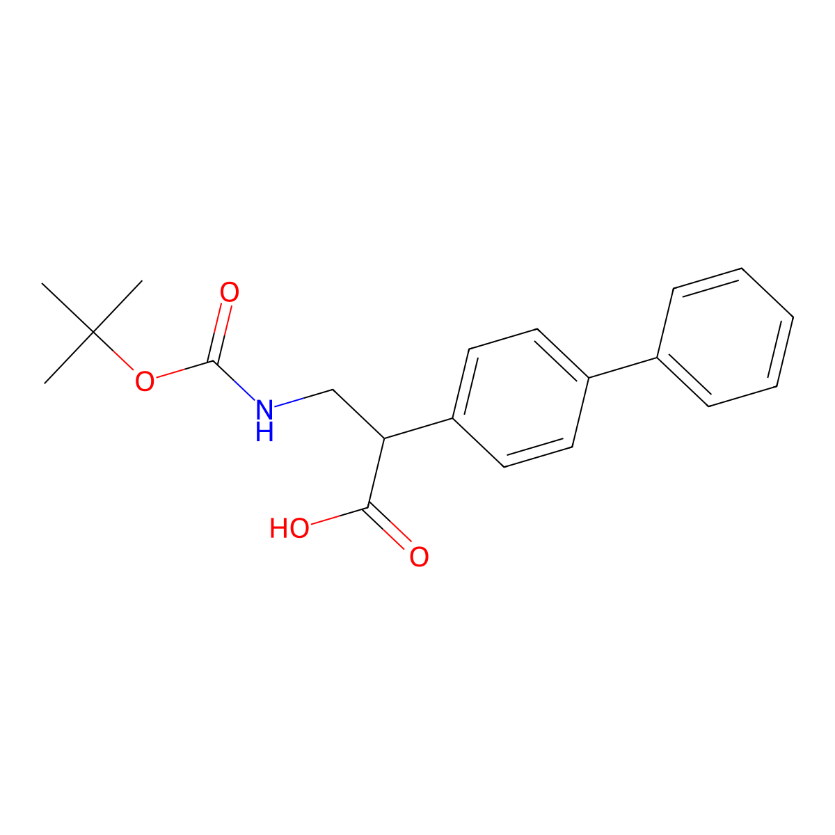 2-(Biphenyl-4-yl)-3-(Boc-amino)propanoic acid molecular structure, CAS 2352731-51-0