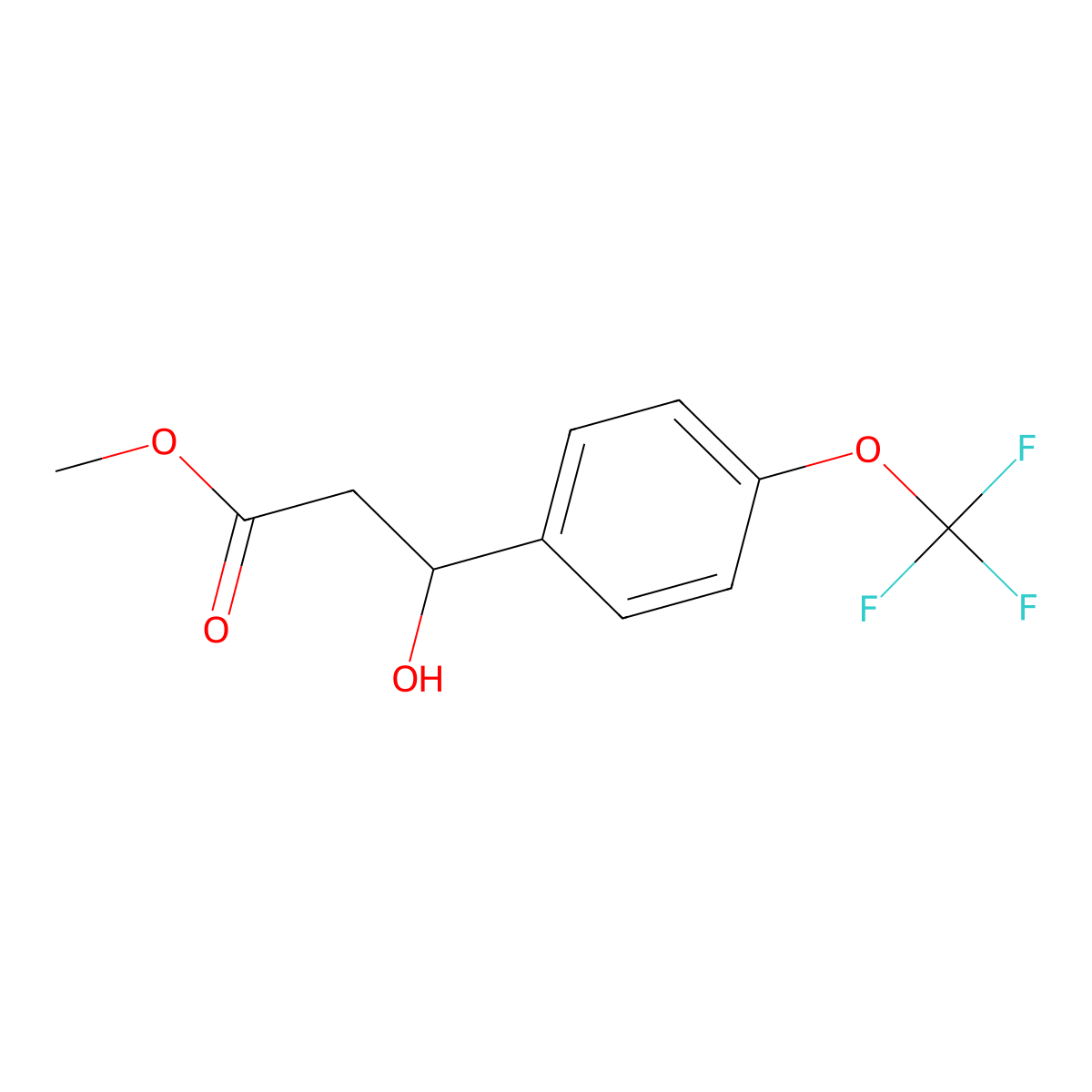 Methyl beta-hydroxy-4-(trifluoromethoxy)benzenepropanoate molecular structure, CAS 2352736-55-9